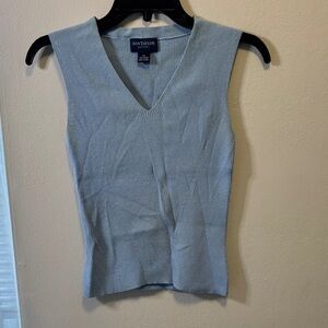Ann Taylor Sky Blue V-Neck Sleeveless Top Petite Small